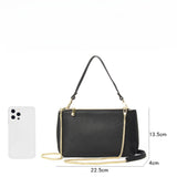 Genuine Leather simple shoulder bag women, stylish large capacity bag, tote purse double zipper, leather chain bag