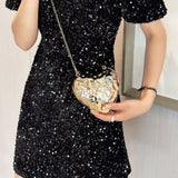 Heart Shaped Mini Purse – Elegant Acrylic Pericardium Chain Clutch, Perfect for Parties, Proms, Weddings