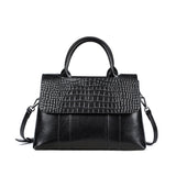 Women tote crossbody bag genuine leather crocodile