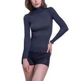EGi Luxury Wool Silk Turtleneck Long Sleeve Top. Proudly Made in Italy (1494)