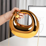 Acrylic gold box, goose egg shaped party purse, cloud shell evening clutch purse, messenger bag, clutch purse party, prom bag, party purse, prom bags clutch, Wedding purse
