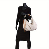 Women hobo Bag Contrast Woven Handle