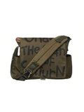Canvas Messenger Bag Crossbody Bag Letter Printed Waterproof Shoulder Nylon College Student Women's Shoulder Bag Goth Punk Shoulder Satchels Harajuku Grunge Handbag