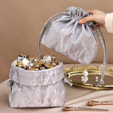 Bundle Mouth Cosmetic Bag – Large Capacity Storage Portable Makeup Bag for Women, Stylish and Functional Design for Everyday Use