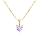 18K Gold Dipped Stainless Steel CZ Heart Pendant Necklace
