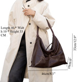 Genuine leather cowhide large hobo bag, real leather commuter women's bag, fashionable pleated shoulder bag, hobo bag for women