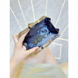 Geometric Lattice Acrylic Evening Bag - Metal Handbag with Chain Evening Clutch Purse