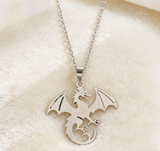 Gothic Western Dragon Pendant Necklace