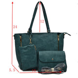 3 in 1 Side Zipper Women's Tote Handbag set
