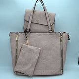 3 in 1 Side Zipper Women's Tote Handbag set