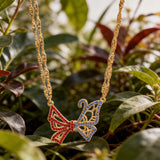 Butterfly Necklace & Bracelet Best Friend BFF Color Zircon Asymmetric Magnetic Jewelry