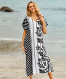Polyester Irregular Print Beach Dress ¨C Sun Protection Bikini Cover-Up, Vacation Kimono for Women
