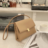 Soft leather retro shoulder bag, fashionable versatile crossbody bag with flaps, temperament underarm bag