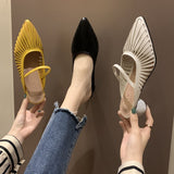 Fashion Shoes Hollow Round Heel Sandals and Slippers Female Mid-heel Short-heel Sasual Outer Wear SDL08210504
