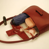 Genuine leather small shoulder bag for women trendy classic style hobo