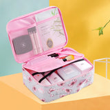 Travel portable large capacity cosmetic bag, printed nylon cosmetic storage bag, cosmetic case, toilet bag, makeup bag organizer, makeup bag with compartments,