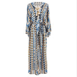 Printed Sexy Cardigan with Belt ¨C Beach Cover-Up, Vacation Bikini Kimono with Tie Waist