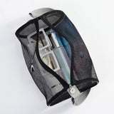 Big eye mesh cylinder bag, breathable leisure travel crossbody bag mesh, portable crossbody beach bag, swimming wash storage bag