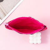 Mermaid sequined pencil case, two-color stationery storage bag, portable cosmetics change purse, small purse