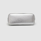 Simple chain bag, silver metallic shoulder Crossbody bag, fashionable small diamond bag women