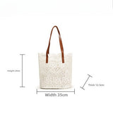 Lace hobo bag for women, shopping shoulder handbag, embroidered flower hollow tote bag