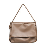 Casual One-Shoulder Messenger Bag – Retro-Textured Soft Leather Underarm Women's Bag, Versatile Flip-Top Portable Tote Bag