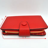Compact Pebbled Everyday Wallet with Snap and Zipper Closure