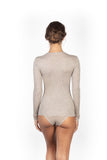 EGI Exclusive Merino Wool Blend Top V-Neck Lace Trim Long Sleeves. Proudly Made in Italy (303)