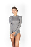 EGI Exclusive Collections Merino Wool Blend Top Mock Neck Lace Trim Long Sleeves. Proudly Made in Italy.