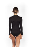 EGI Exclusive Collections Merino Wool Blend Top Mock Neck Lace Trim Long Sleeves. Proudly Made in Italy.