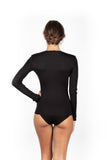 EGI Exclusive Collections Women's Merino Wool Blend Lace-Trimmed Long Sleeves T-Shirt. Proudly Made in Italy (307)