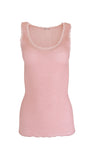EGI Exclusive Women's Merino Wool Blend Lace-Trimmed Tank Top. Proudly Made in Italy (309)