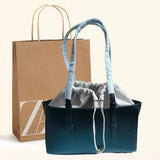Elegant Women's Tote Purse – Fashionable Versatile Large Capacity Drawstring Bundle, Portable Shoulder Bag with Small Hobo Style hobo