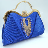 Elegant Shimmer Evening Clutch Bag with Rhinestone Embellishments