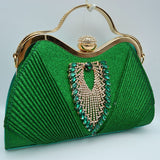Elegant Shimmer Evening Clutch Bag with Rhinestone Embellishments