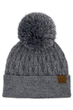 C.C Lurex Cable Pom Beanie