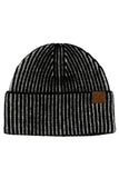 C.C Contrast Color Stripes Cuff Beanie
