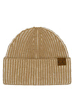 C.C Contrast Color Stripes Cuff Beanie