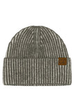 C.C Contrast Color Stripes Cuff Beanie