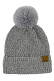 C.C Sequin with Pom Beanie