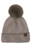 C.C Sequin with Pom Beanie