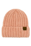 C.C Women's Solid Color Fuzzy Beanie