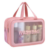 Dry & Wet Separation PVC Transparent Beach Bag – Double-Layer Portable Travel Toiletry Bag with Compartments for Makeup & Cosmetic Storage, Ideal for Organizing on-the-Go