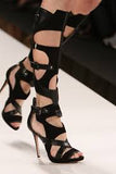 Strappy Gladiator Stiletto Boots