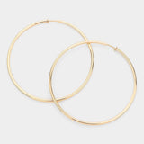 4 Inch Extra Large Metal Hoop Clip On Earrings