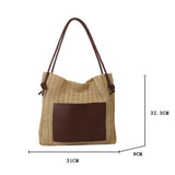 Hobo straw bag, women's summer versatile straw bag, fashionable shoulder hobo bag, large capacity tote bag