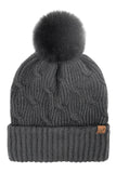 C.C Chain Link Knitted Pom Beanie