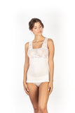 Mare Luxury Merino Wool Blend Women's Lace -Trimmed Tank Top (S - XXL). Proudly Made in Italy.