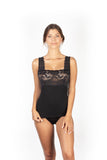 Mare Luxury Merino Wool Blend Women's Lace -Trimmed Tank Top (S - XXL). Proudly Made in Italy.