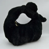 Fluffy Plush Knotted Handle Shoulder Bag
